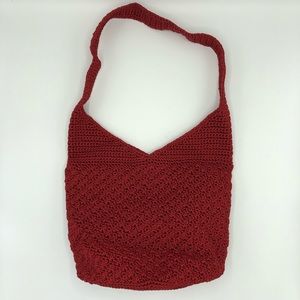 The Sak Crocheted Hobo Bag Red